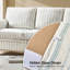 Gema 205 CM Farmhouse Striped Sofa With Rolled Arm And Solid Wood Spindle Legs