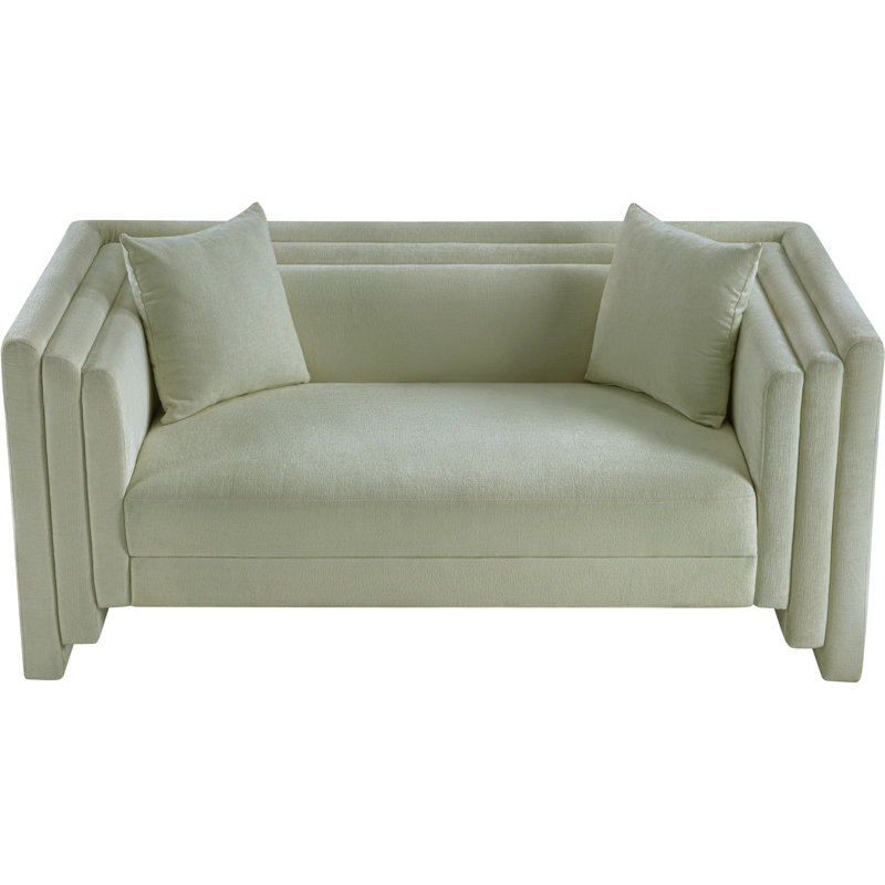 Everett Chenille Fabric Loveseat, Mint Chenille Fabric