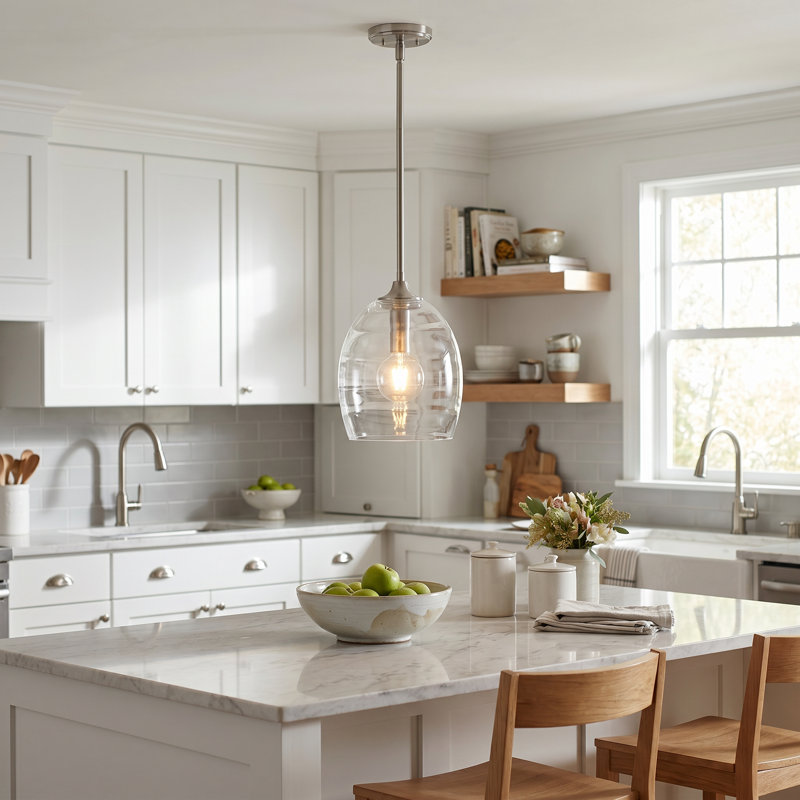 Lucy 1-Light Brushed Nickel Mini Pendant Light