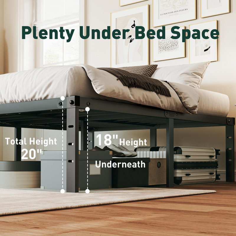 Structure de lit en acier Truer, Lit double
