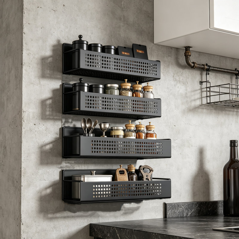 Magnetic No-Drill Spice Racks - Premium Kitchen & Fridge Organizer Set