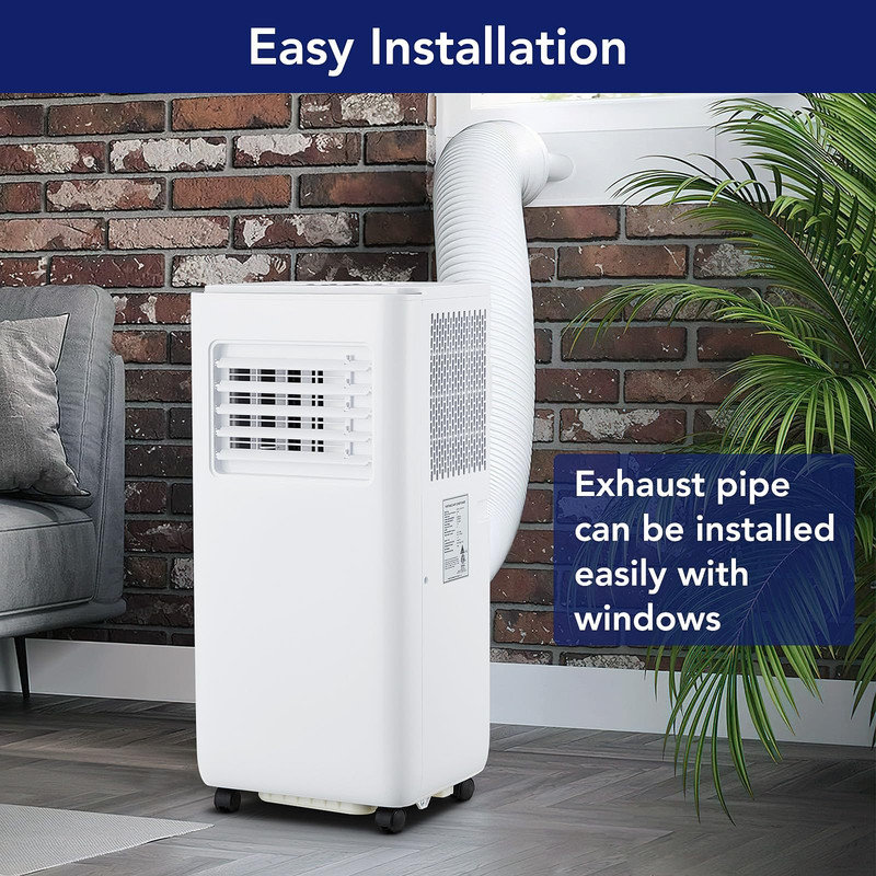 Climatiseur portatif 10000 BTU, unité CA silencieuse 3-en-1 avec ventilateur déshumidificateur, télécommande, minuterie 24H, refroidit jusqu'à 450 pieds carrés pour le bureau à domicile ou le dortoir