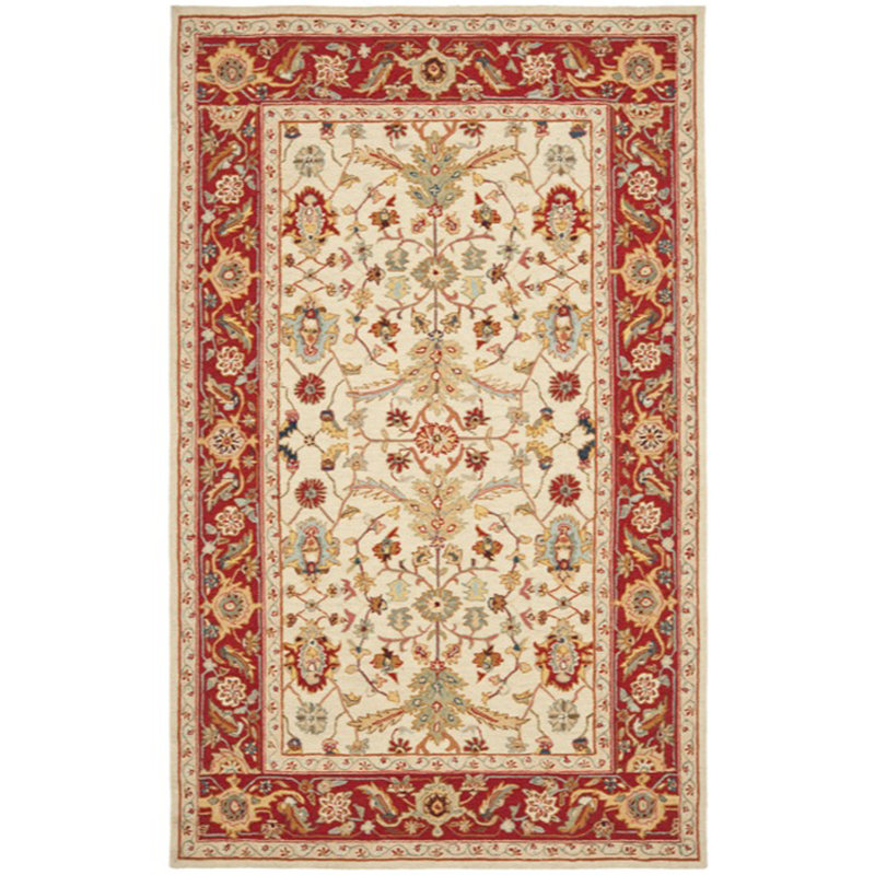 Hollander Hand-Hooked Wool Red Area Rug, Rectangle 2'6" x 4'