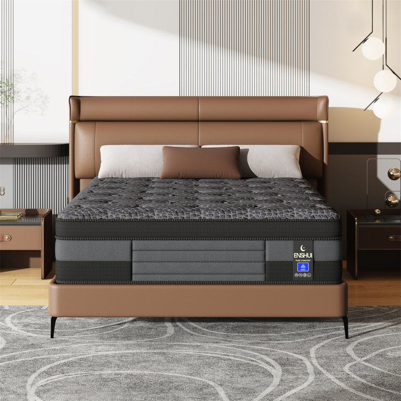 ENSHUI 14" Cooling Medium Firm Hybrid Mattress in a Box- Motion Isolation & Support, 14", Queen