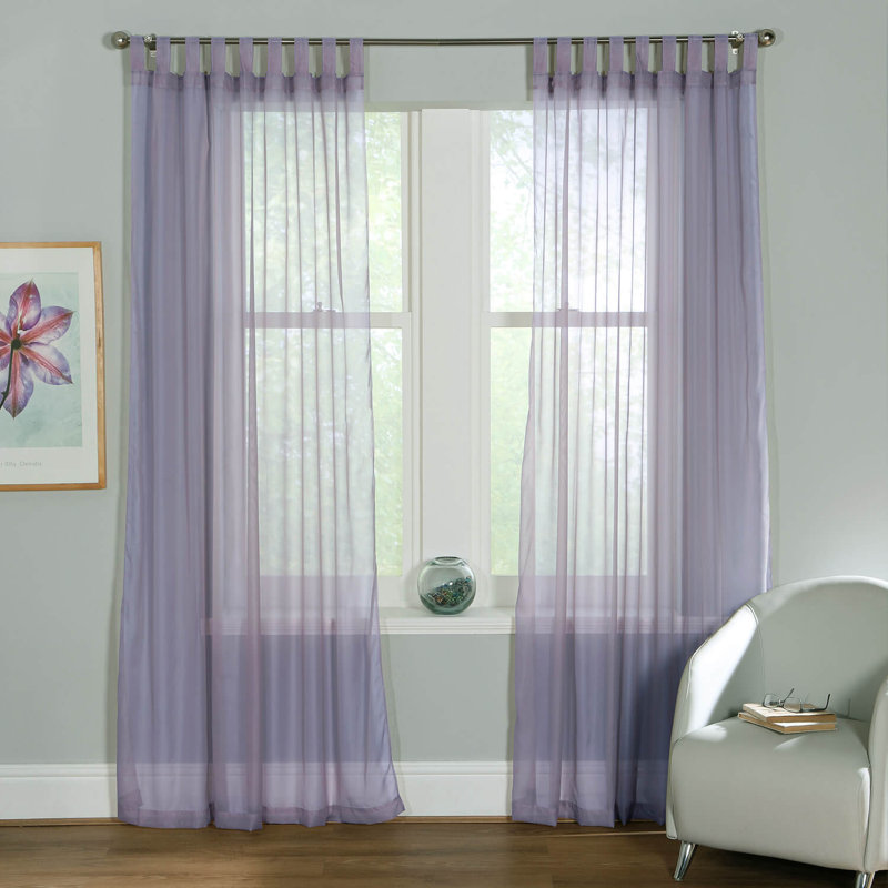 Mitthun Semi Sheer Curtains, 149cm Width x 183cm Drop, Lavender