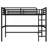 Queen Size Loft Bed For Small Bedroom Space-Saving Sleek Black Metal Frame With Built-In Power Outlets and LED Lights