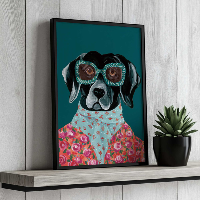 «Dashing Labrador» par Yvette St. Amant, reproduction d'art sur toile, H 40 po x l 30 po, Blanc