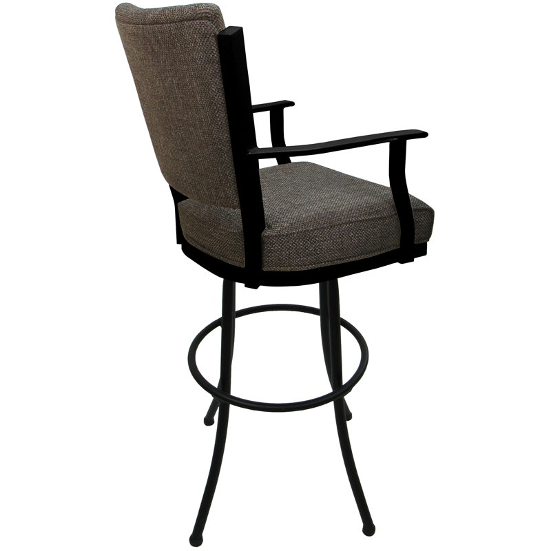 Très grand tabouret pivotant en métal Varges, Noir, Plumley cacao