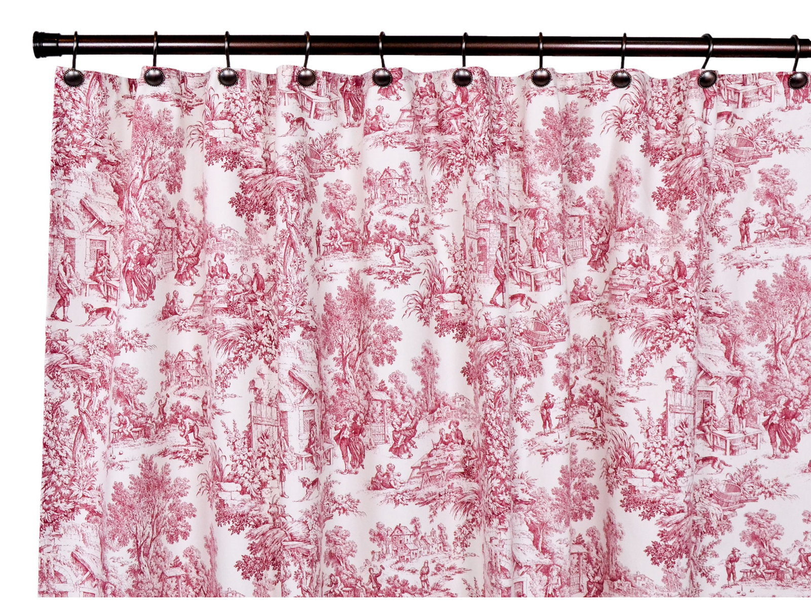 Amelie Cotton Shower Curtain, Red