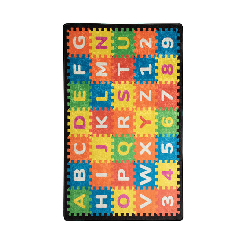 Machine Washable Area Rug, 100% Polyester, 4.6 x 6.2 Feet | Antibacterial, Non-Slip Underside, Pile Height: 0.4 Inches | Durable & Easy Care, Perfect for Living Room, Bedroom, and Dining Areas