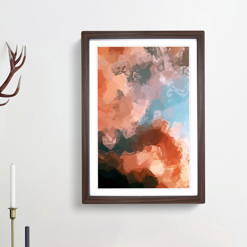 Clouds in Bloom in Abstract - Framed Print, 36cm H x 27cm W x 2cm D, Walnut Framed