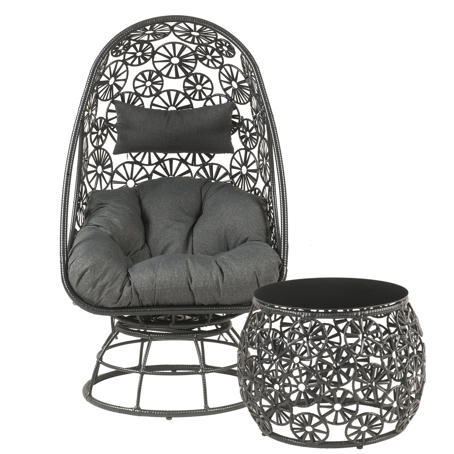 Dakota Fields Cabren Patio Chair with Ottoman Wayfair