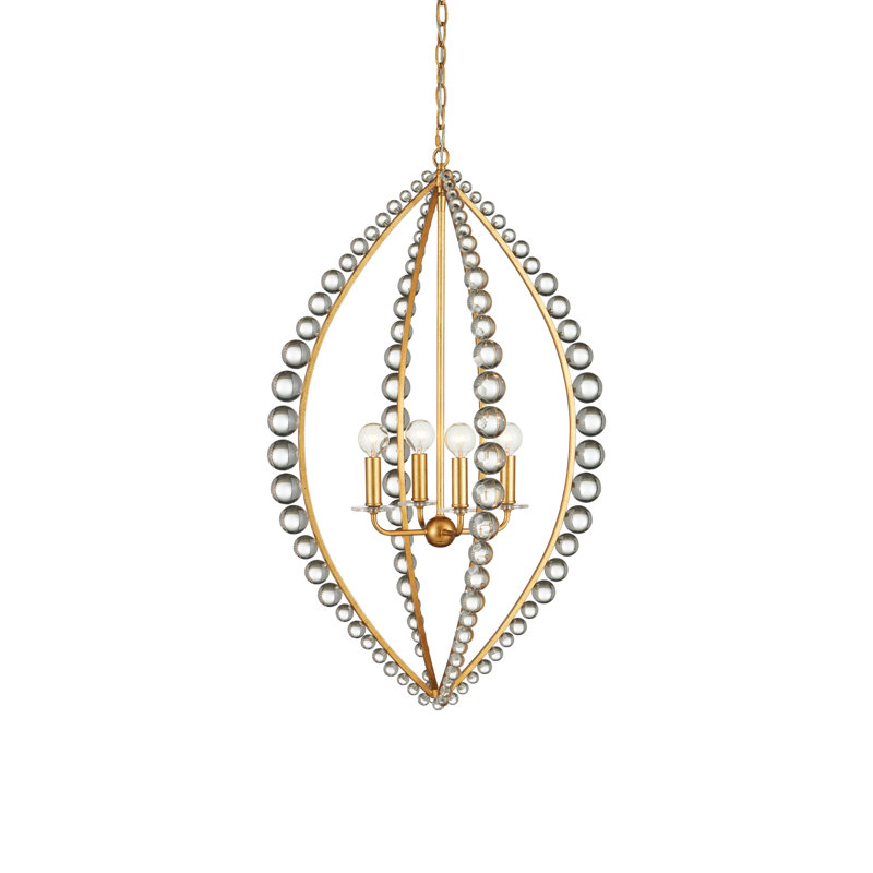 4 - Light Glass LED Chandelier