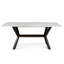 71 inch Marble Dining Table, Modern Dinner Table with Solid Wood Base for Living Room