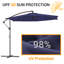 Parasol circulaire de 10 pi, protection UV UPF 50+, manivelle et inclinaison, imperméable pour la cour arrière / le jardin / la piscine-285666097