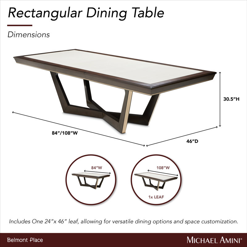 Belmont Place Espresso and White Extendable Dining Table
