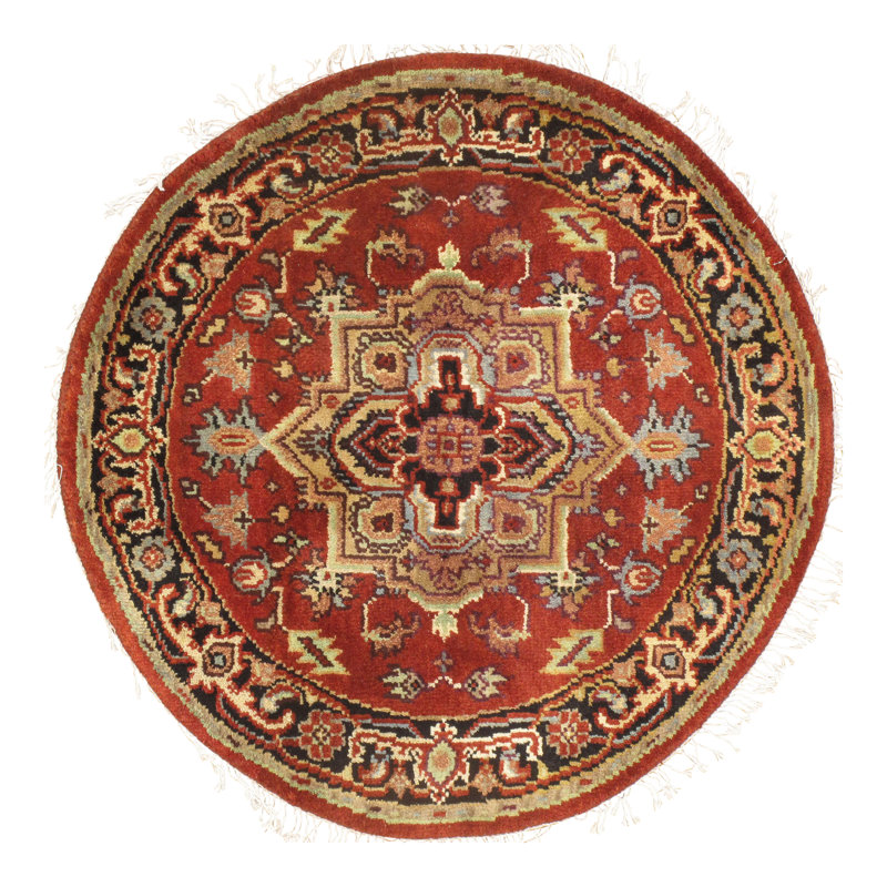Wool Oriental Area Rug in Rust