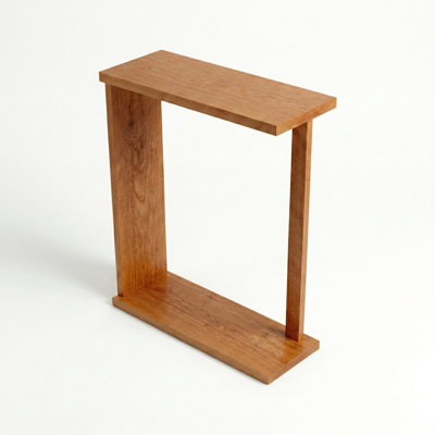 Solid Cherry Wood Open-frame Side Table – Handmade Mid-century Modern End Table – Premium Hardwood Narrow Pedestal Table