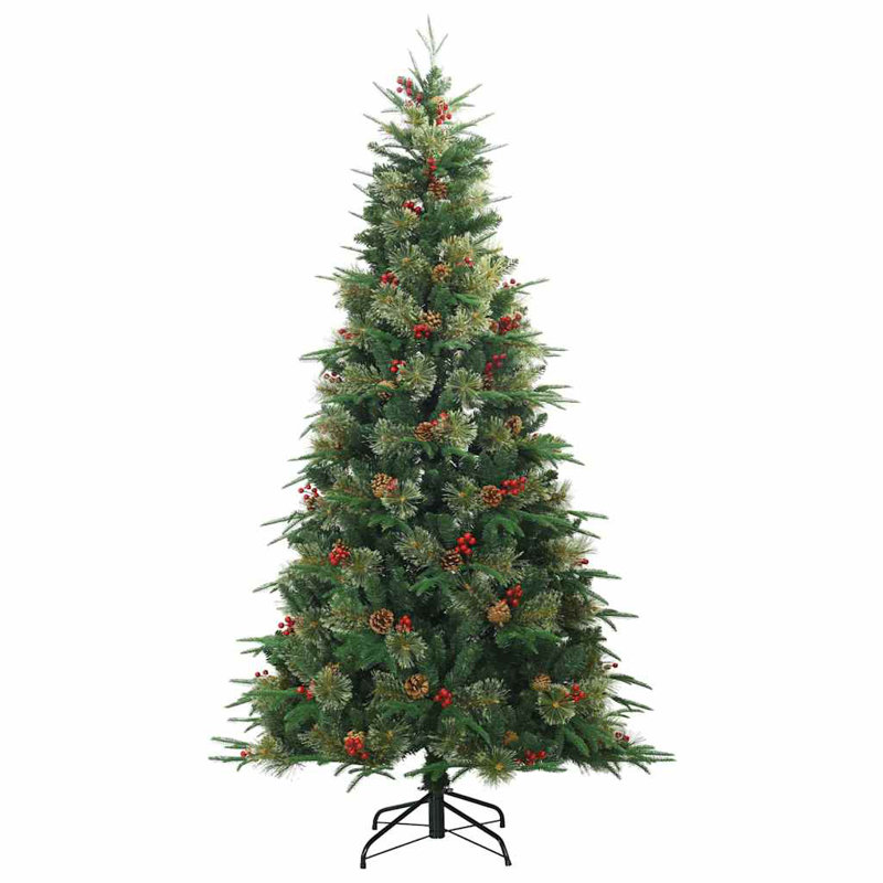  Artificial Hinged Christmas Tree Green PVC, PE and Steel, 5.91' H