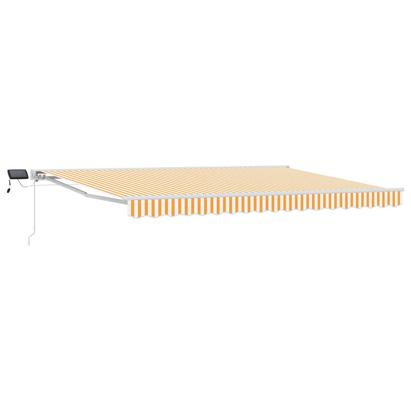 VidaXL Retractable, 400cm W x 200cm D, Yellow/White Striped