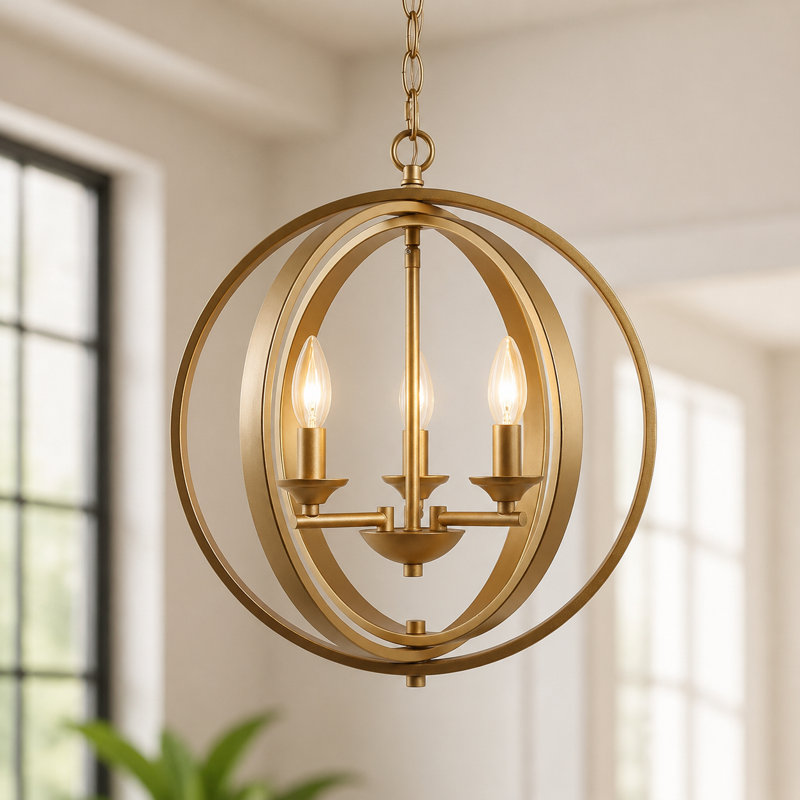 Rosedale 3 - Light Candle Style Globe Chandelier