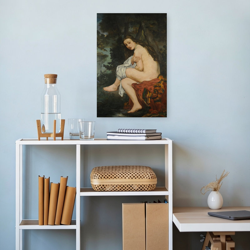 La Nymphe Surprise, 1861, Impressionnisme abstrait contemporain, Nature forestière, Affiche murale, H 18 po x l 12 po