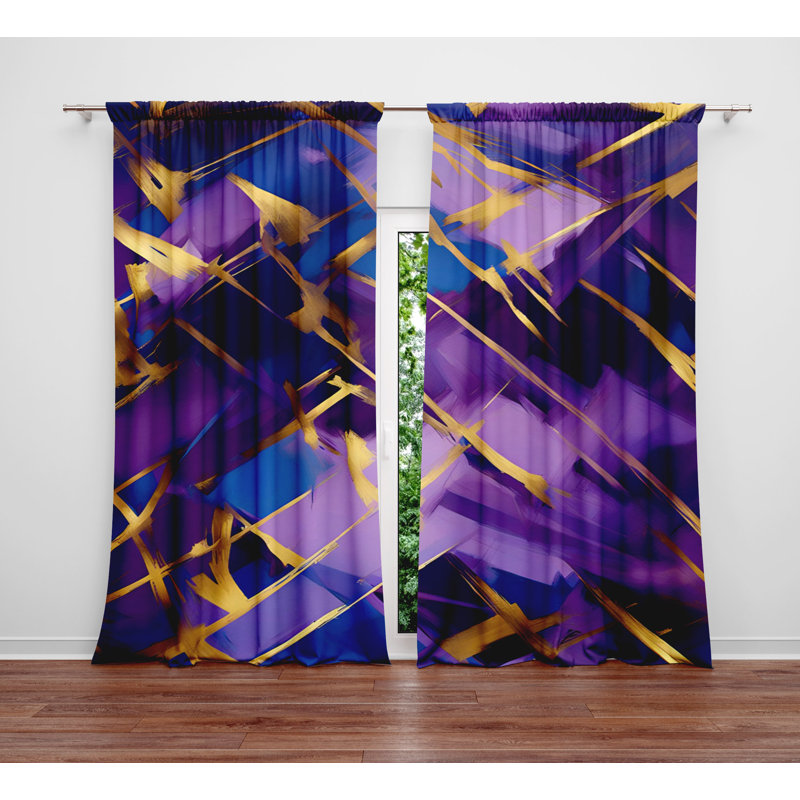 Paire de rideaux semi-transparents en polyester Partagereta, L 56 po x L 78 po