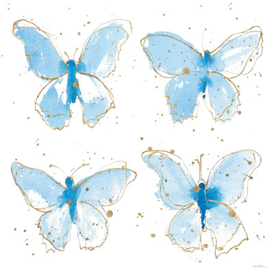 Gilded Butterflies by Shirley Novak - Wrapped Canvas Painting
