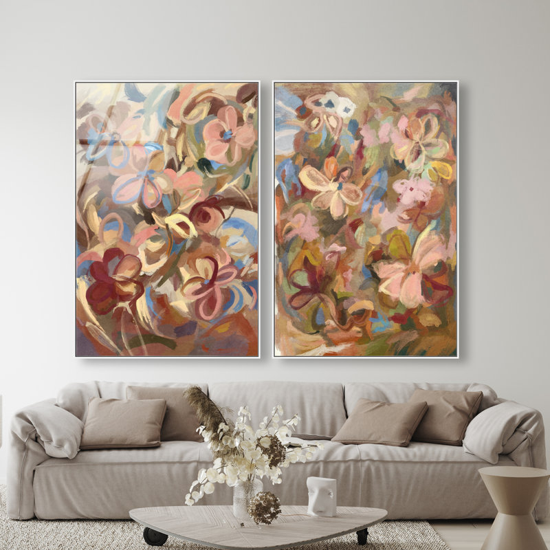 Moving Eden Set Set by Oliver Gal, 50"H x 34"W, White Floater Frame