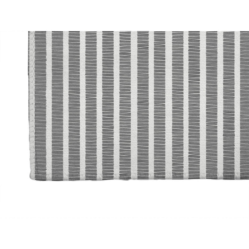 Comb Row Charcoal Kids Play Mat, Rectangle 48" x 72", Ivory/Charcoal
