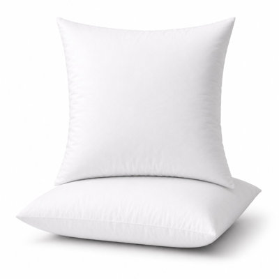 Feather Sham Insert - Square Feather Filled Decorative Pillow Insert - Twin Pack - 26" x 26" - White