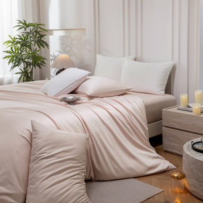 MooMee Duvet Cover Set 600TC 100% Long-Staple Cotton Silky Sateen Look Luxury