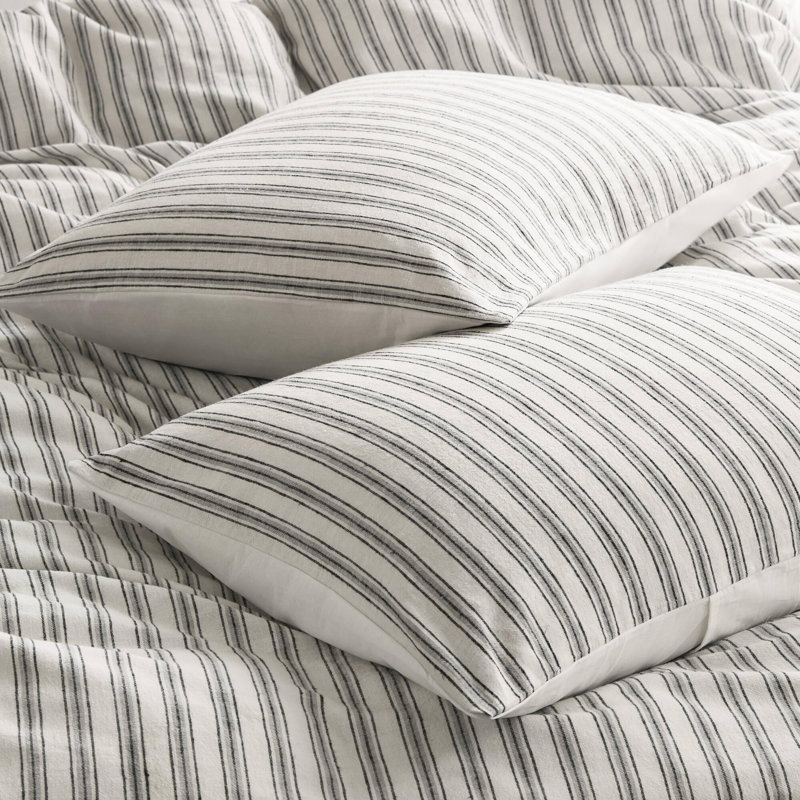 Linen-cotton-rayon Duvet 3 Piece Set, California King Duvet Cover + 2 Standard Shams, Multicolor