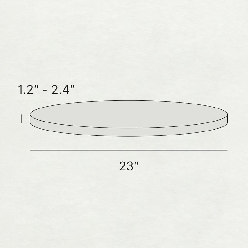 Table basse ronde en résine époxy de 23 po de diamètre, H 16 po x L 23 po x l 23 po
