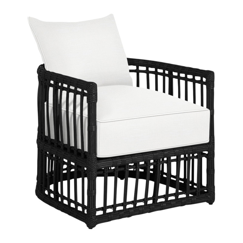 Newport Woven Barrel Chair - Onyx, Rollo Lace, Welt, Onyx