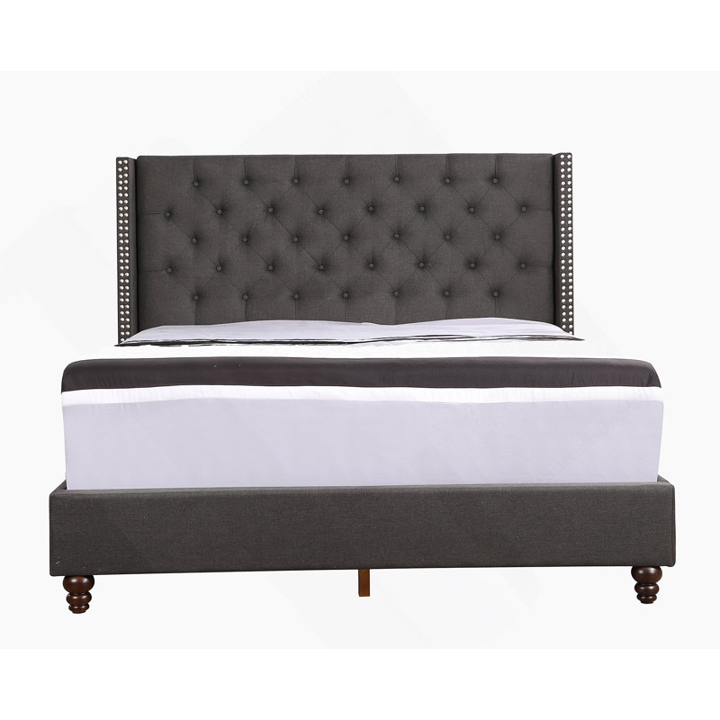 Full Upholstered Bed, Black