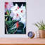 «Housefinch And Rhododendron» par Ron Parker, verre acrylique Wal Art-991772081