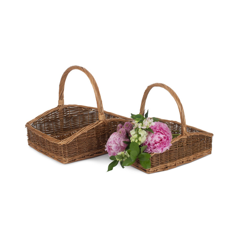 Brambly Cottage 2 Piece Rectangular Country Garden Wicker Basket Set