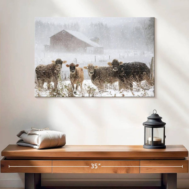 Brampt Cold Cows On The Farm, 16" H x 24" W