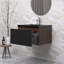 Meuble-lavabo mural moderne avec lavabo noir-338554065