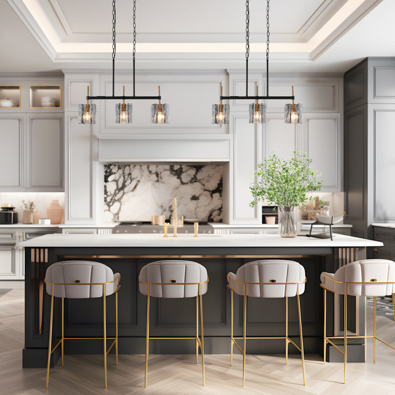 Luminaire suspendu pour îlot de cuisine 3 lumières à intensité variable Eton