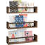 3 tablettes flottantes brunes