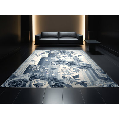 Tapis floral luxueux et lavable à la machine Higgins