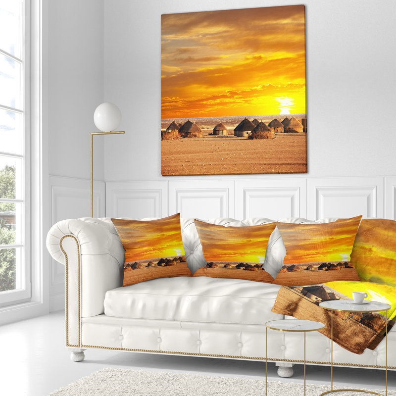 Coussin décoratif paysage imprimé, 18 po x 18 po, Coussin décoratif