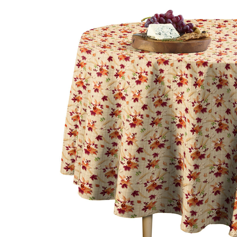 Manning Autumn Centerpiece Round Tablecloth, 108" W x 108" L