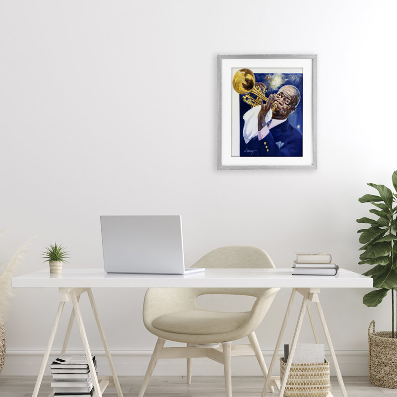 Louis Louis Portrait, reproduction encadrée sous verre, conception par Wind River Studios, Cadre de ferme gris