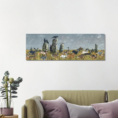 The Running Of The Hares by Maggie Vandewalle - Panoramic Painting on Canvas