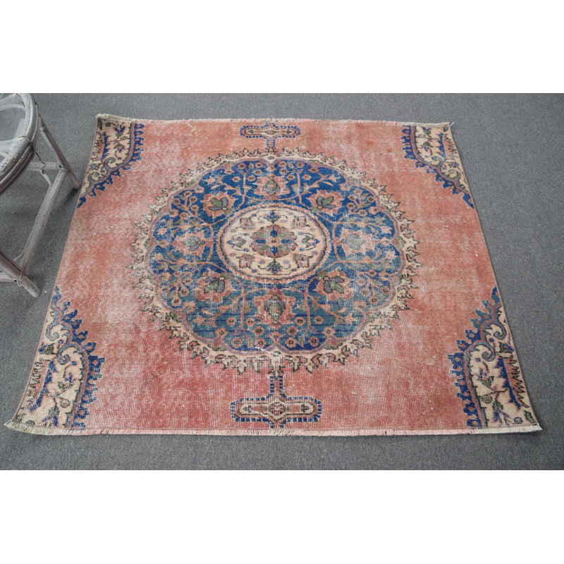 Tapis turc vintage rétro tissé à la main pour la maison et les chambres