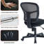 Petite chaise de bureau compacte sans accoudoirs - parfaite pour le bureau à domicile et le bureau d'étude, conception moderne peu encombrante-371844363-371844362