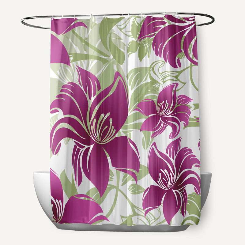 Rideau de douche simple Vathylakas, Mauve